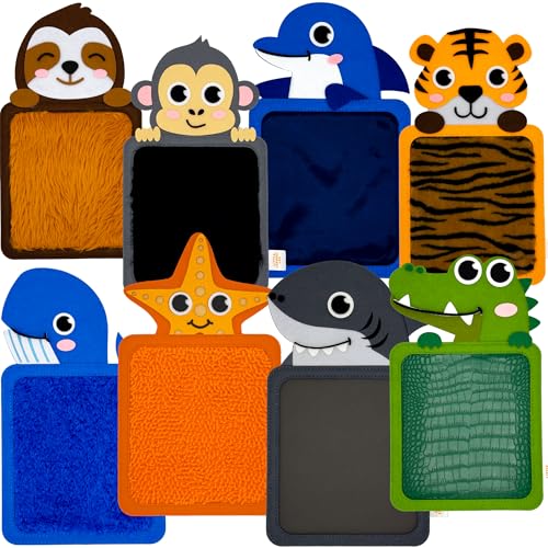 Image of Sensory Jungle & Sea Buddies: 8-Pack Sensory Mats for Kids | Baby Floor Play Mat | Sensory Fidget Toys | Sensory Toys for Babies