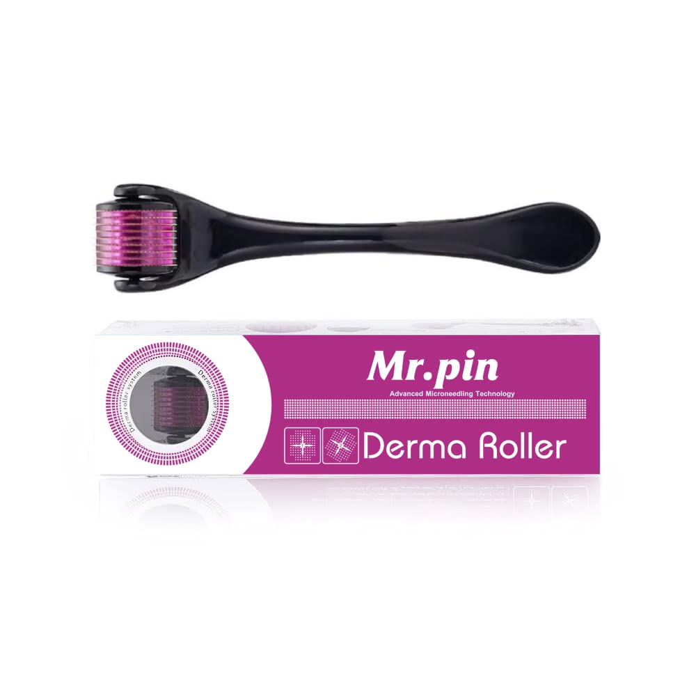Mr.Pin Titanium Microneedling Roller - 540 Needles - For Hair Growth, Repairs Damaged Hair, Activates Hair Follicles - For Hair Fall & Hair Thickening - Easy to Use 1mm