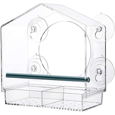 BROAIMX Bird Feeder with 5 Extra Strong Suction...