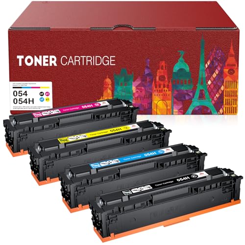 Toner Kingdom Compatible Toner-Cartridge Replacement for Canon 054H 054 High Yield CRG-054 for Canon Color ImageClass LBP622Cdw MF644Cdw MF642Cdw MF640C Printer - 4Pack(1B 1C 1M 1Y)