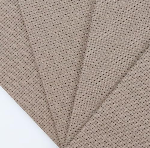 Image of KCS 4 /6 pc of 12 inch x 18 inch 30cmx45cm 16CT Counted Cotton Aida Cloth Cross Stitch Fabric (Coffee, 4 pc)