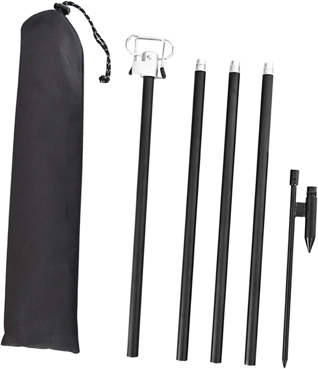 VANZACK 1 Set Lighting Bracket Solar Powered Camping Light Hangers Floodlight Camping Lantern Rechargeable with Stand Mantles Rechargeable Light LED Camp Light Bank Black Aluminum Alloy