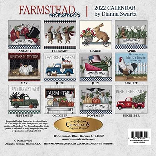 Crossroads Designs 2022 Farmstead Memories Calendar By Dianna Swartz L Large Wall Calendar That Will Complement Your Country Farmhouse #TOP1