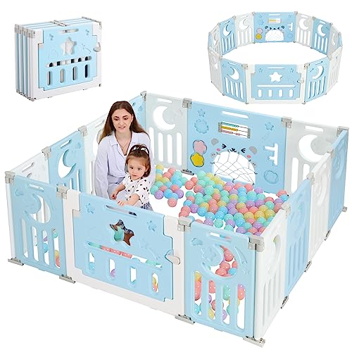 GERCHAM Box Bambini Con Materassino, 90x90cm Recinto Bambini Con Tappeto Neonato - Foto 2