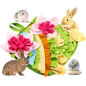 Rabbit Foraging Mat 118 X Interactive Feeding Game Machine Washable Felt Fabric Pet for Rabbits Guinea Pigs Hamsters and Small Animals Anti Slip Treat Dispenser Pink