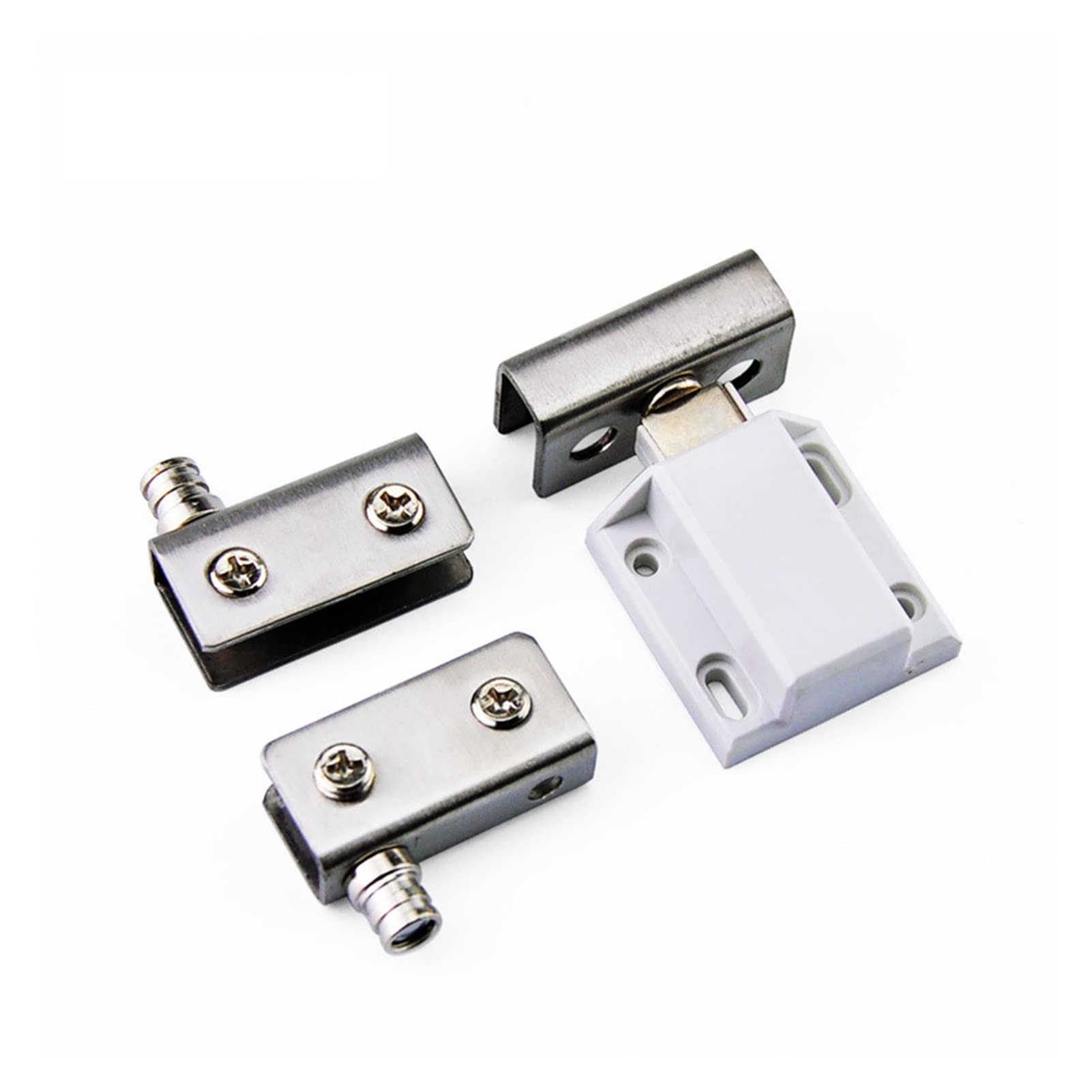 Nvsfzgiyg C Slide Bolt Door Lock Hasp,Gate,1Set Abinet Hardware Glass Lip Furniture Shaft Suction Loser Free Open Touch Latch Fittings Button(C)