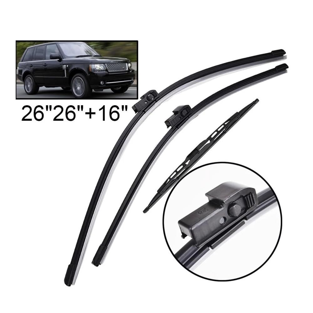 Tergicristallo Set Di Spazzole Tergicristallo Anteriori E Posteriori Per Range Per Rover L322 Per Vogue HSE 2002-2012 Parabrezza Da 26 "+26" + 16 "