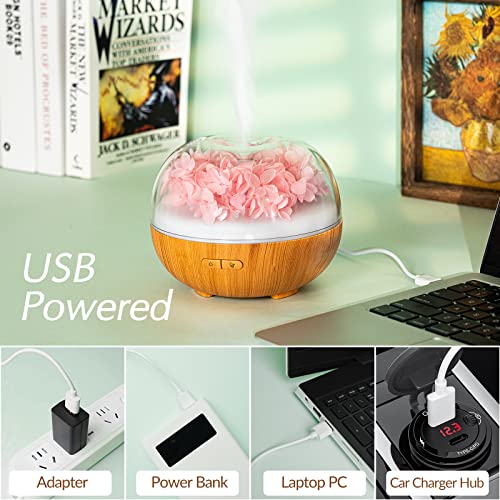 Aromatherapy Essential Oil Diffuser With Ultrasonic Mist Auto Shut-Off Air Humidifier Light For Home Bedroom Office (Pink) #TOP4