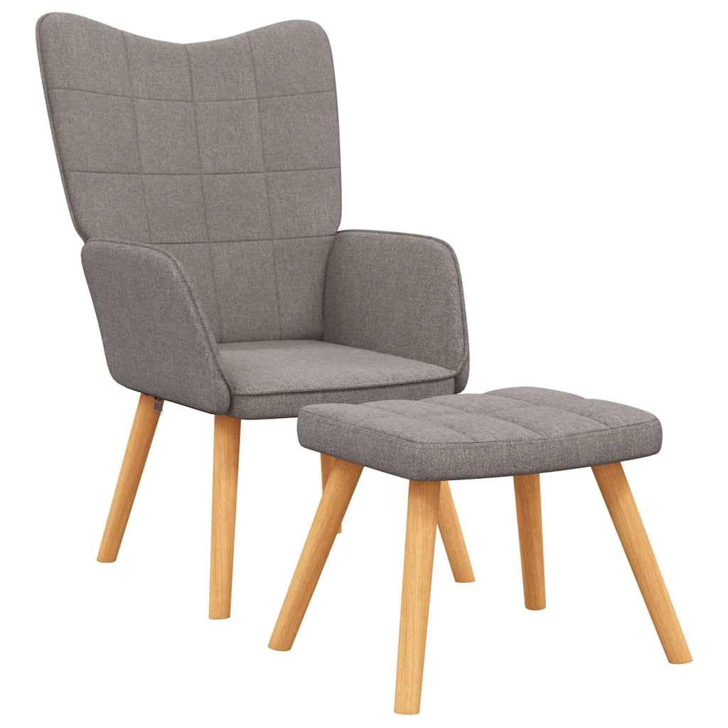 VidaXL Repose-Pied Tabouret Avec Coussin - Cadre Bois Bouleau Tissu Crème Moderne