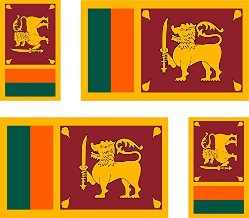 Akachafactory 4 x Autocollant Sticker Voiture Moto Valise pc Portable Drapeau sri Lanka srilan