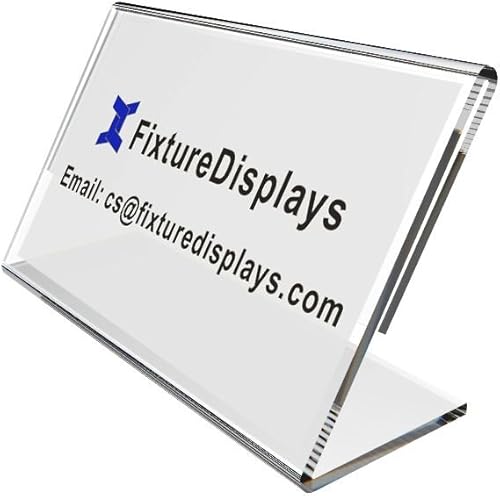 Miniatura 3 de FixtureDisplays® 5PK 3.5 x 2" Soporte de acrílico transparente para letreros con diseño de espalda inclinada, marco de fotos horizontal de paisaje