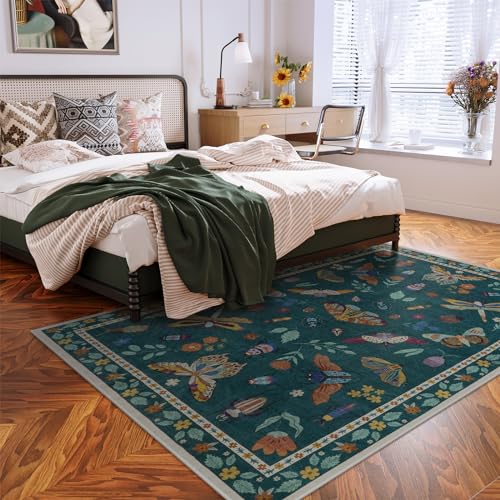 Tapete decorativo Lahome 5'x7' verde insectos moderno miniatura 6