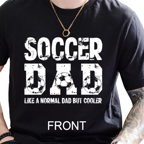 Personalized Soccer Dad Shirt with Fire – White Shirts Soccer Dad for Men - Front and Back Dad Soccer Shirts for Men Soccer Dad Gifts - Soccer Dad Shirts Men – Custom Name and Number 5
