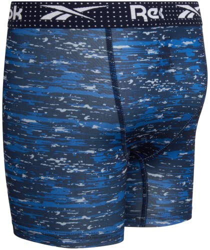 Reebok Boys? Underwear ? Performance Boxer Briefs (8 Pack), Size Small, Blue Print/Grey/Navy