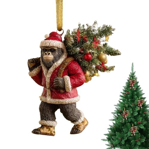 Décorations d'arbre de Noël pour fenêtre et porche suspendu animal 2D