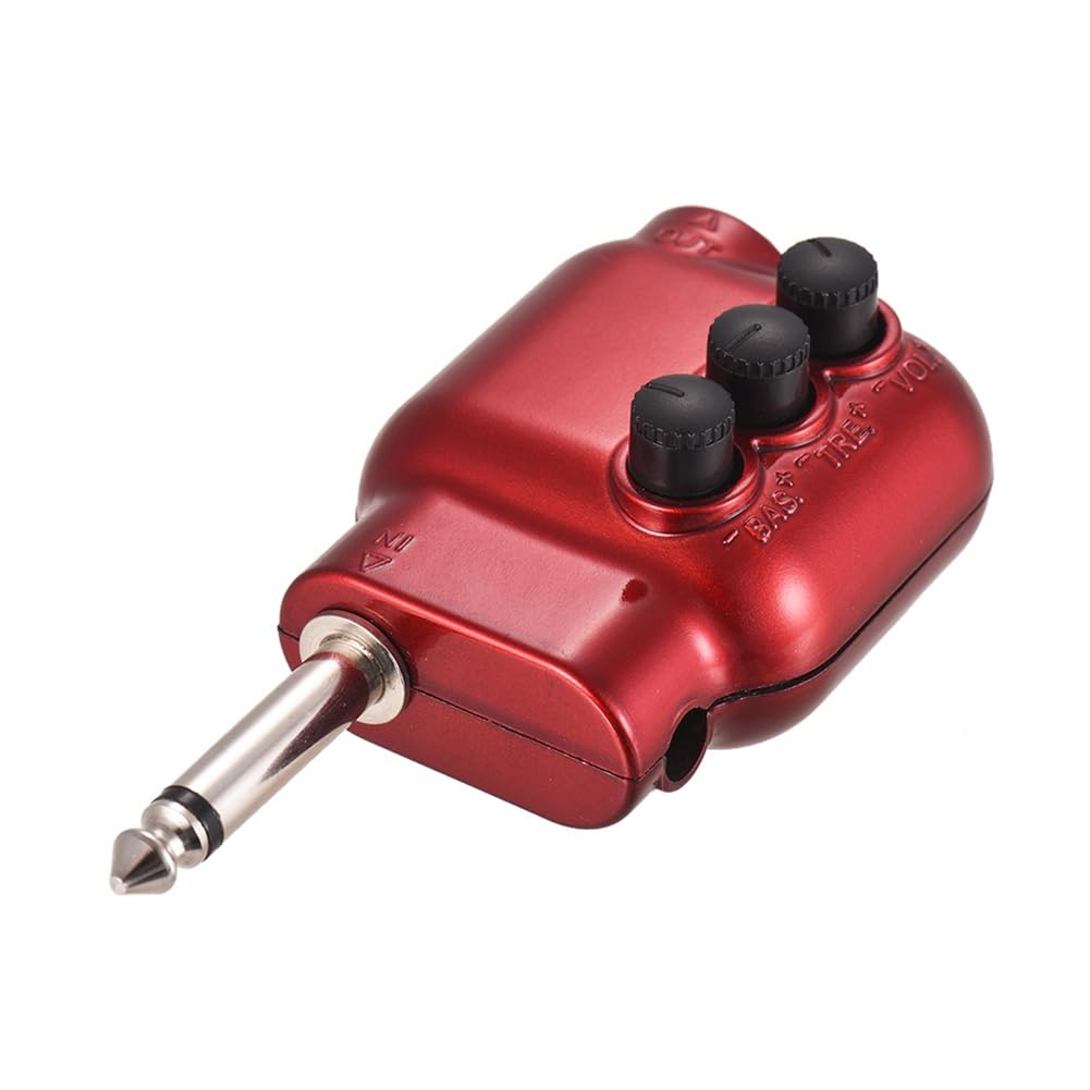 Mini Préamplificateur de Guitare Préampli Prise 6,35 mm avec Contrôle du Volume des Basses et des Aigus, Accessoires de Guitare Acoustique