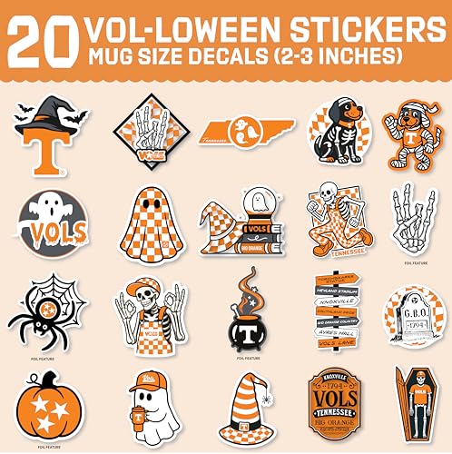 University of Tennessee Vols Halloween Stickers Spooky Top Decals 20 Pcs by PartyKandy - Used condition - Image 4