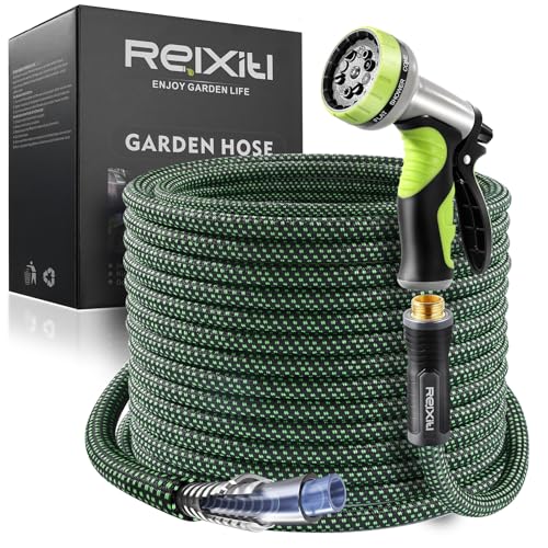 Relxitl Garden Hose, Flexible Water Hose, Ultra Lightweight Non-Expanding hose with 10 Function Sprayer, Leak proof, Pressure Resistant for Yard, Outdoor (Green, 25FT) 25FT Green