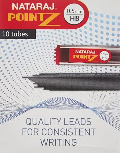 Image of NATARAJ Lead Pointz 0.5mm Refill for Mechanical Pencils, Smooth Dark Lead, Break Resistant, Comfortable Grip for Writing, Everyday Writing Activities (Pack of 20)