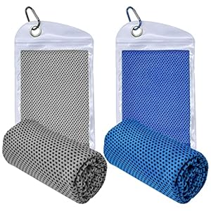 Jawflew 2 Pack Cooling Towel (12” x 31.5”) Ice Towel Microfiber Towel Soft Breathable Chilly Towel Sweat Towels for…