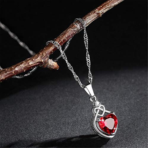 Conjunto de Joyería de Rubí para Citas Románticas y Eventos Nocturnos con Pendientes de Corazón 3