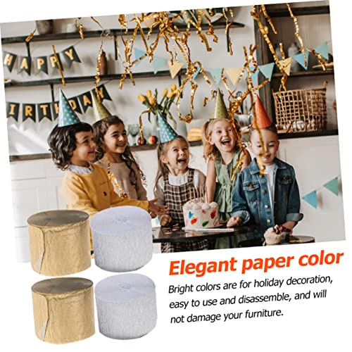 SEWACC 4 Rolos De Rolo De Papel Crepom Decorações De Casamento Decoração Colorida Papel Crepom Decor