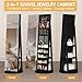 LVSOMT 360° Swivel Jewelry Mirror Cabinet, Standing Jewelry Armoire Organizer, 63
