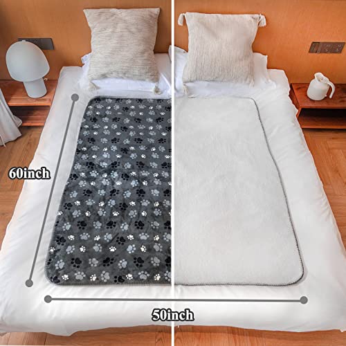 Waterproof Pet Blanket Dog Blankets, Pattern Printing Super Soft Warm Fluffy Facecloth Sofa Car Bed Protector, Urine Proof Washable Pet Blanket for Puppy Large Dogs & Cats(Dog paw130cm*153cm) - Image 6