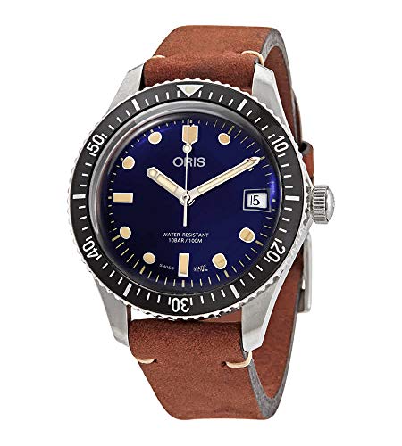 国内正規品 ORIS オリス ダイバーズ65 36mm Divers Sixty Five メンズ レディース 腕時計 自動巻き ダイバーズ レザーベルト ブルー文字盤 青 01 733 7747 4055-07 5 17 45