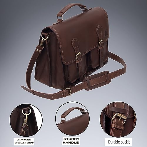 Leather Messenger Bag For Men, Vintage Handmade Laptop Briefcase and Shoulder Bag for Men - Image 8