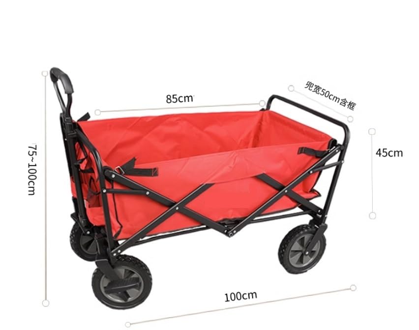 Einkaufswagen, Faltbarer Gartenwagen mit 4 Rädern, für den Außenbereich zum Camping, für die Gartenarbeit und den Strandgebrauch – tragbarer Mehrzweckwagen für einfachen Transport – Bild 3