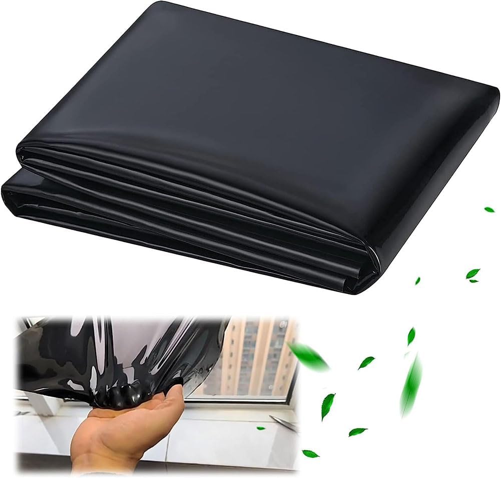 HDPE Waterproof Membrane Pond Liner 6 X 3M 5 X 6M Black Fish Pool Liner for Garden Ponds Waterfall Streams Fountains Pond Underlayment Garden Pool Cover Streams Water,3 * 3m