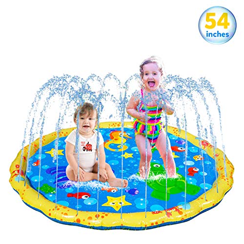 Banzai Piscina Infantil para jardín 14663 diámetro 147 cm, con aspersor Splash Play Mat