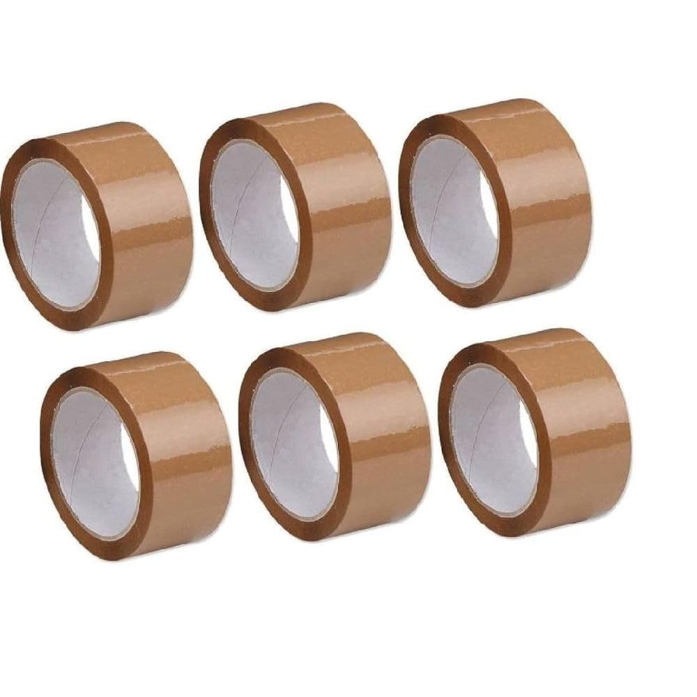 BigVision AIPL Brown Tape for Packing 3 Inch 48 mm X 50 meter, Pack of 6 - Self Adhesive High-Strength BOPP Industrial Tape for E-Commerce Box Packing, Home, Office use, Box & Carton Sealing
