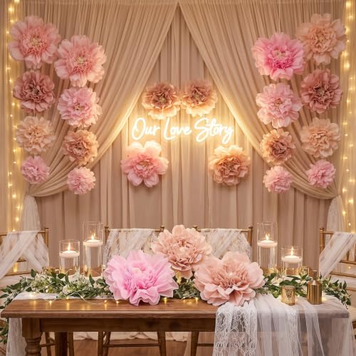 Image of Cholemy 24 Pcs Tissue Paper Flowers
