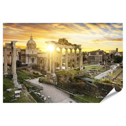 islandburner XXL Bild Poster Antike Ruinen im Abendlicht Rom Italien Sonnenuntergang Premium Bilder Fotodruck