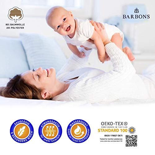 BARBONS Matratzenschoner 90 x 200 - wasserdichte Matratzenauflage Inkontinenzunterlage waschbar Nässeschutz Atmungsaktiv… – Bild 4