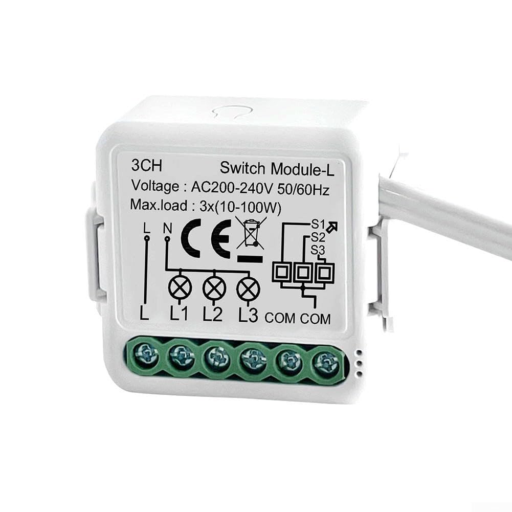 Mini DIY para Tuya para módulo de interruptor de luz inteligente ZigBee, módulo de interruptor de luz inteligente de 230 V, control inalámbrico, integración de asistente de voz, fácil instalación con