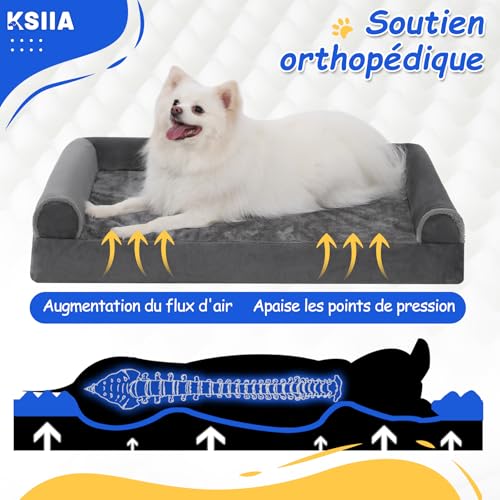 Coussin de chien lavable gris idéal pour le repos au salon - 3