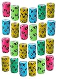 4 Inch Vet Wrap Tape Bulk (Black Paw Prints on Yellow, Red, Teal, Blue, Neon Green, and Neon Pink) (Pack of 24) Self Adhesive Adherent Adhering Flex Bandage Grip Roll for Dog Cat Pet