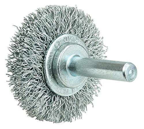 Image of Weiler 36208 Wolverine 1-1 /2 inch Crimped Wire Wheel, .012 inch Steel Fill, 1 /4 inch Stem (Pack of 10)