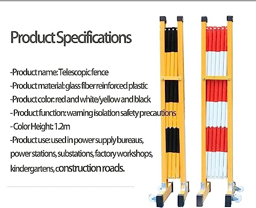 Barrera Plegable portátil con Ruedas, Valla de tráfico retráctil para Control de multitudes, Barrera roja Flexible (1,2 x 4 m) - Ideal para Eventos, Festivales y segurida