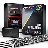 OPT7 Aura PRO Bluetooth 4pc LED Lighting Kit for Grille | 24' Multi-Color Strips w/SoundSync - Waterproof Peel'n'Stick Front Grill Valence - App Enabled- iOS & Android