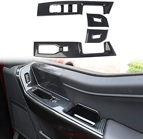 Carbon Fiber Interior Front Door Window Switch Panel Cover Trim for Ford F150 XL/XLT 2021+ Decoration Accessories