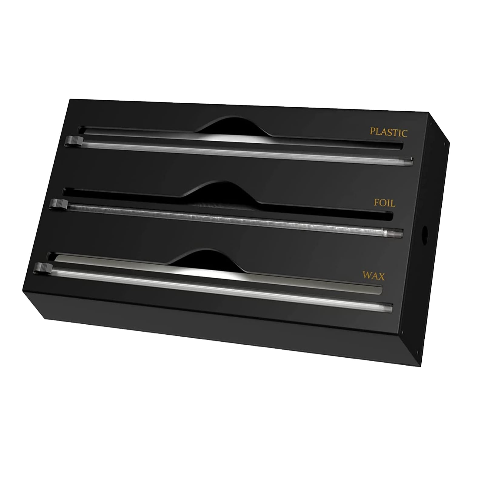 Dispenser di Pellicole in Acrilico Dispenser per Pellicola e Alluminio 34,5 x 21,6 x 7cm Dispenser Di Fogli Di Alluminio per Organizer da Cucina, Nero