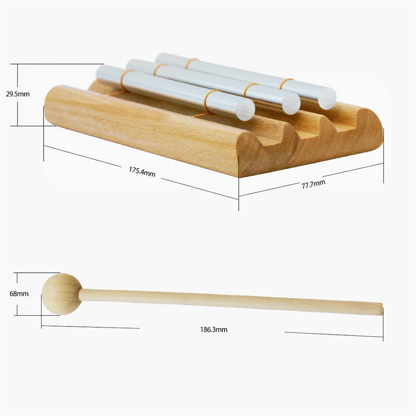 Percussão Musical Campanelli Eolici A 3 Toni Campanelli Eolici Da Tavolo Campanella A Vento Per Principianti In Legno Strumento Musicale A Percussione Educativo Con Maglio Xilofoni