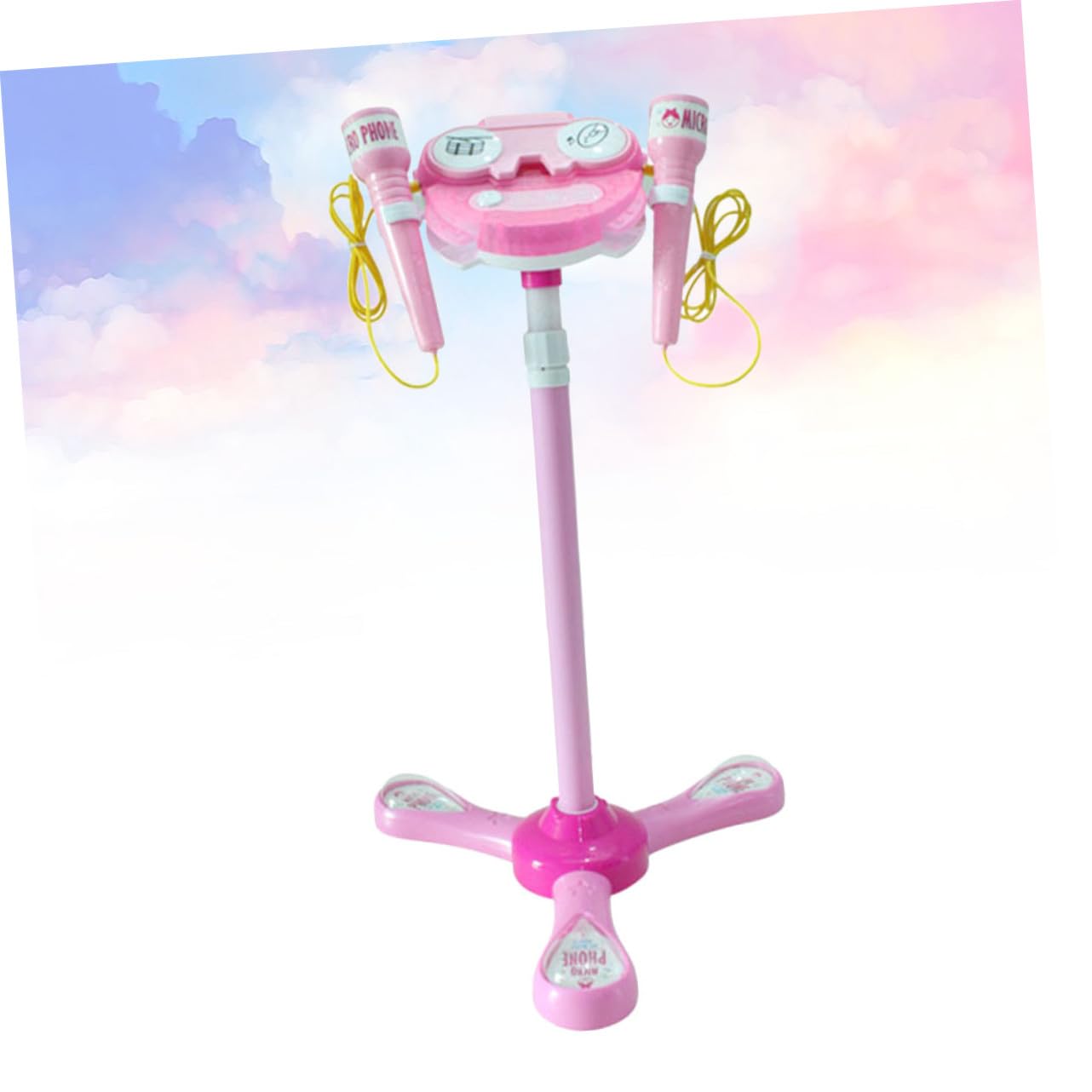 Micrófono de Juguete para Niños Rosa Luces y Doble Micrófono | Plástico Componentes Electrónicos, Música y Tambores, Decoracion Colegio, Microfono Niñas