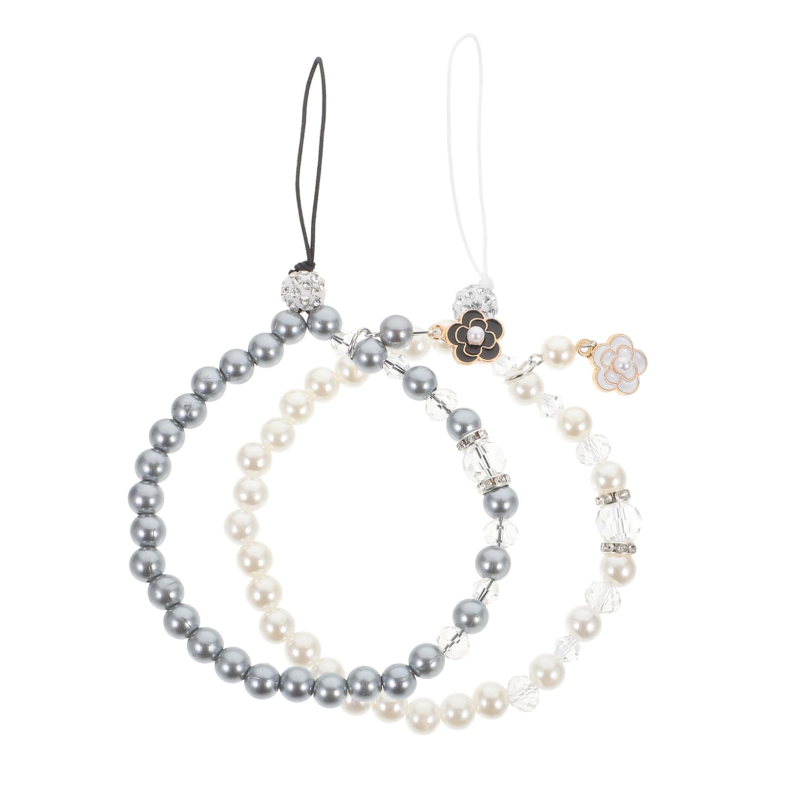 DOITOOL 2pcs Pearl Mobile Phone Chain Beaded Phone Chain Decor Cute Phone Strap Charm Phone Lanyard Phone Wrist Rope Phone Charms Beaded Cellphone Chain Beaded Cellphone Charm Phone Straps