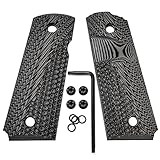 Cool Hand 1911 Grips Replacement for Compact/Officer/Kimber Ultra Carry ii, Black Gun Grips Screws Included, Big Scoop, OPS Texture, Ambi Safety Cut, Gray/Black