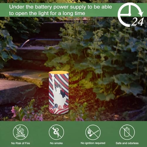 Image of Poceacles Fourth of July The Statue of Liberty Flameless LED Candles Battery Operated Candle American Flag Balloon Pillar Candle Tealights for Patriotic Decoration